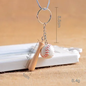 20pcs/daug beisbolo key chain mielas raktų žiedas moterims 3D beisbolo lazda 