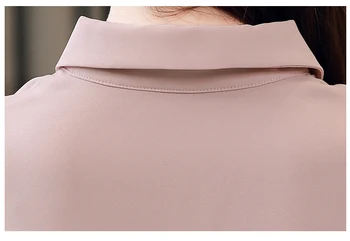Rudenį Marškinėliai Moterims Naujos Šifono Palaidinė Ilgomis Rankovėmis Korėjos Stiliumi Darbo Drabužiai Ilgomis Rankovėmis Slim Fit Moterų Top Pink Blusas 1354 45