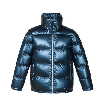 Uleemark Vyrų Žemyn Paltai Žiemos Metalo Spalvos Streetwear Stand-up Apykaklės Puffer Jacket