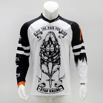 Trumpomis rankovėmis motokroso Dviračių džersis motociklo vėsioje ir sausoje Marškinėliai MTB dėvėti sublimated lengvas drabužiai