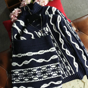 New star su karinio jūrų laivyno vėjo banga tekstūros moterų vėžlys kaklo mezgimo megztinis