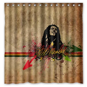 Vixm Namų Užsakymą, Bob Marley Vonios Užuolaidos Vandeniui Audinio Dušo Užuolaidos, Namų Dekoro Su C Kabliukai 66x72 colių