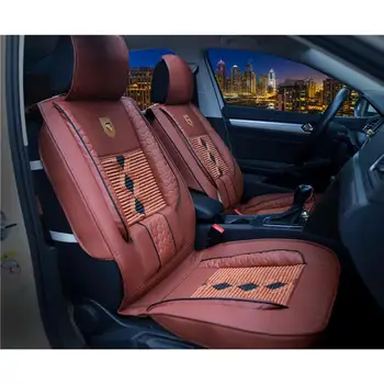 1PC Aukštos kokybės Odos Ledo Šilko Automobilio Priekinės Sėdynės Padengti Universalus Tinka Orui Automobilių Sėdynės Padengti