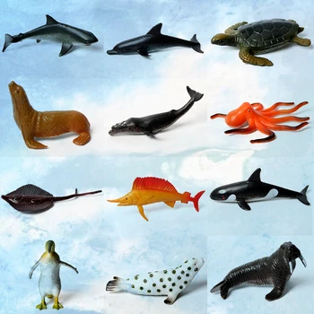 12PCS Realus Plastiko Asorti Jūrų Žaislas Duomenys Giliai Jūros Gyvūnų,Vandenynų Povandeninių Būtybių Švietimo Žaislai mažiems Vaikams