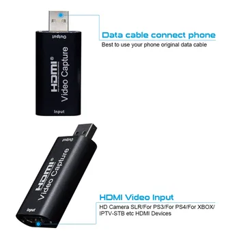 2 Tipas 1080P USB 2.0 Video Capture Card Dongle Surinkimo Žaidimas Stream 