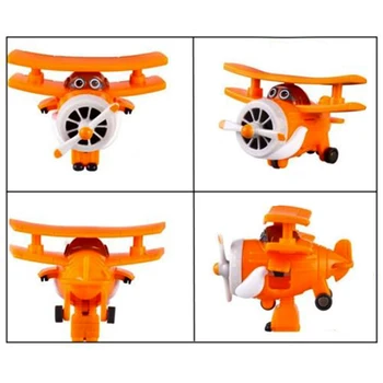 2 stilių 8pcs Super Sparnus Mini Lėktuvo ABS Robotas Veiksmų Žaislas Sumos Super Sparno Transformacijos Jet Animacija Vaikams Dovanų