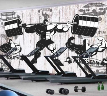 Beibehang Užsakymą tapetai, 3D stereo plytų siena atletikos nostalgišką retro sporto sunkiosios atletikos sporto salė vaizdo sienos fone