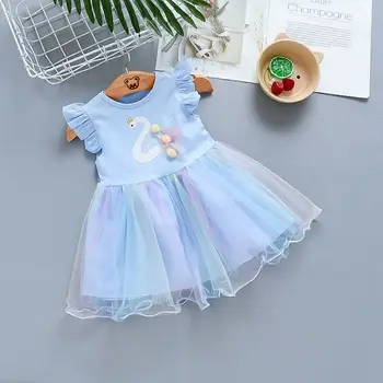 Vasarą kūdikis princesė vestuvių suknelė naujagimių bamblys bebe merginos nėrinių gimtadienius šalies aprangos komplektai vaikams
