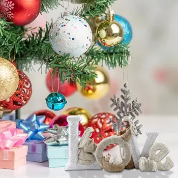 Šeimos Meilė Puikūs Gražus Laiškas Gimimo Ornamentu Kalėdų Dekoro Elegantiškas Gimimo Nustatyti Kristaus Gimimo Ornamentu Šventosios Dervos Craf
