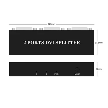 DVI Video Splitter Lauke 1x2/ 1x4 Skyla 1 Vaizdo Signalas į Kelių Monitorių 1080p Skaitmeninės HD DVI Splitter-Juoda (1 2/4 Out)