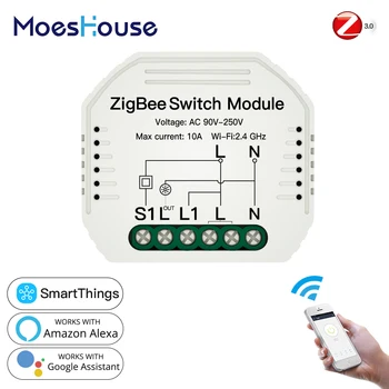 Tuya ZigBee 3.0 Smart šviesų Modulis SmartThings Reikia APP Nuotolinio Valdymo pultas, 2MQTT Nustatymas Dirbti su Alexa 
