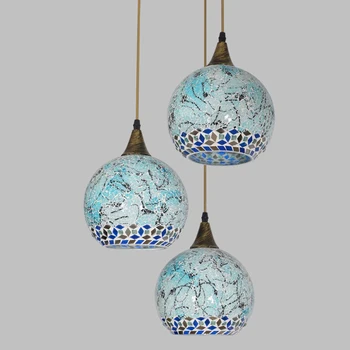 Viduržemio jūros Bohemiškas stilius stiklo lempų gaubtų pakabukas šviesos Sustabdytas Šviestuvas, koridoriaus, miegamojo lempa
