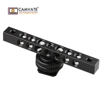 CAMVATE Aliuminio Sūris Baras Su blykstės ir fotoaparato kontaktinės jungties Adapteris & 1/4