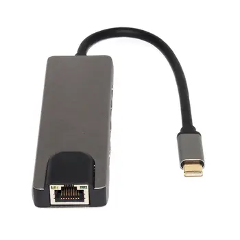 USB Tipo C Hub Doko Adapteris su 4K HDMI PD RJ45 Ethernet Lan Mokestis Multifuctional Kortelių Skaitytuvas Dviguba C Tipo Pluoštas 1 Maišelis