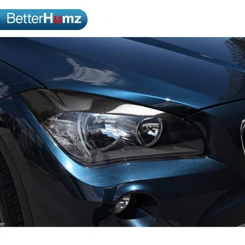 BetterHumz 3D Anglies Pluošto Žibintai Antakių Vokų BMW E84 X1 2012-m. priedai Priekiniai Žibintai Antakiai Automobilių Stilius