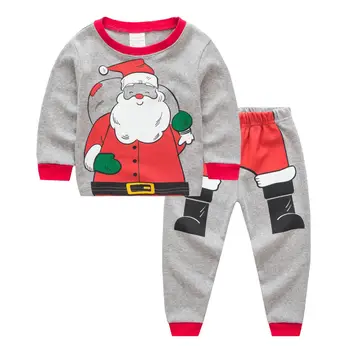 2020 Kalėdų Žiemos Kūdikių Pižama Nustatyti, Berniukas, Mergaitė, Namų Drabužius, Viršuje+Kelnės Nustatyti Kalėdos Medvilnės Minkštas Pižamą Elnias Atitikimo Sleepwear