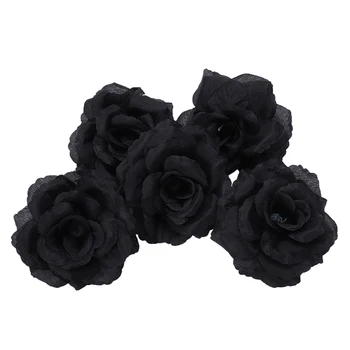 20 Vnt Black Rose Dirbtinio Šilko Gėlių Šalis, Vestuvių Namas Biure Sodo Dekoro 