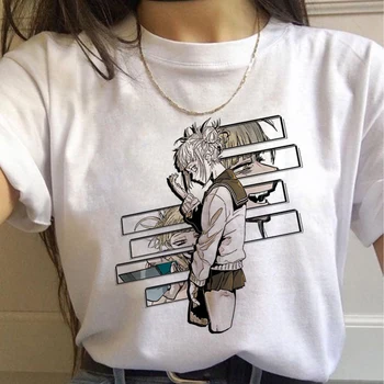 Moterų marškinėliai Naujas Ahegao Harajuku Grafinis Mano Herojus akademinės bendruomenės Anime Senpai Viršuje Moterų Marškinėliai Harajuku O-kaklo Panele Laisvalaikio Drabužiai