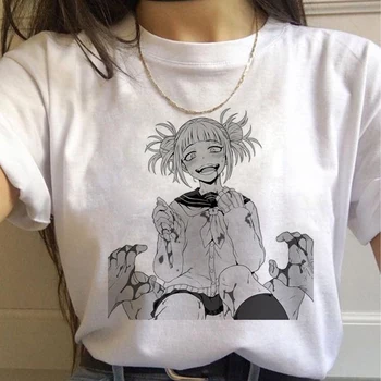 Moterų marškinėliai Naujas Ahegao Harajuku Grafinis Mano Herojus akademinės bendruomenės Anime Senpai Viršuje Moterų Marškinėliai Harajuku O-kaklo Panele Laisvalaikio Drabužiai
