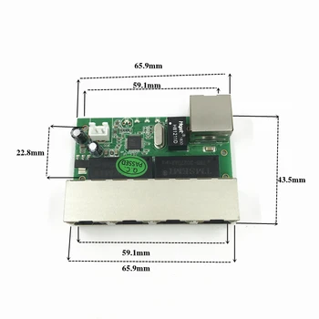 Mini modulis dizaino ethernet switch apygardos valdyba ethernet switch modulis 10/100mbps 5 uostą PCBA valdybos OEM 4 PIN