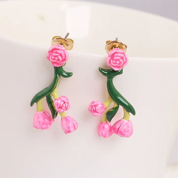 Multi Pink Gėlių Kinija Originalus Dizainas, Gėlių Auskarai Bižuterijos Sieraden Joyas Žavesio Papuošalų Boucle D Oreille Earings