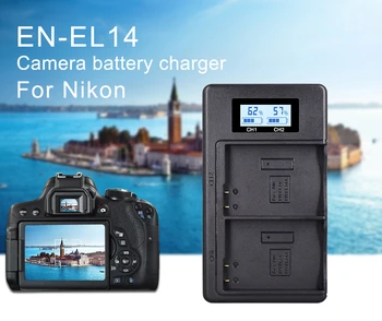 PALO EL-E14 ENEL1 LT-EL14a EL14 LCD Dvigubas Skaitmeninis Akumuliatorių Kroviklis Nikon D3100 D3200 D3300 P7100 P7200 P7800 D ir P serija
