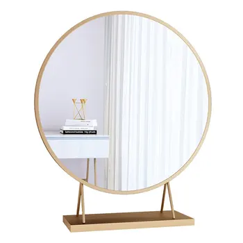 Makiažo veidrodėliai Šiaurės aukso / balto Metalo apvalios sienos kosmetinis veidrodėlis namų dekoro miegamasis odininkas didelis Darbastalio veidrodėliai mx9261728