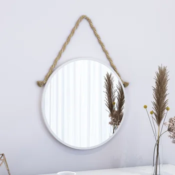 Makiažo veidrodėliai Šiaurės aukso / balto Metalo apvalios sienos kosmetinis veidrodėlis namų dekoro miegamasis odininkas didelis Darbastalio veidrodėliai mx9261728