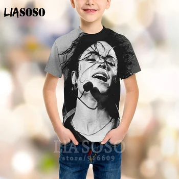 LIASOSO T-marškinėliai Vyrams, Moterims, Hip-Hop Marškinėliai 3D Spausdinimo Vaikai Anime Pop Karalius Michael Jackson Vaikai Streetwear Harajuku Marškinėlius