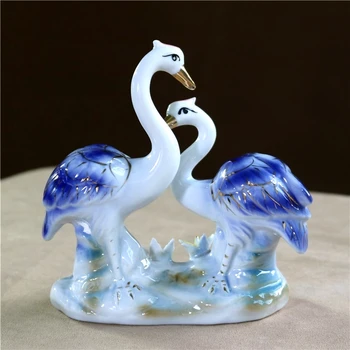 Klasikinis Kinų Dizaino Porceliano Pora Gandras Mažosios Dekoratyvinės Keramikos Krano Mėgėjams Pav Artware Ornamentu Rankdarbių Dovana