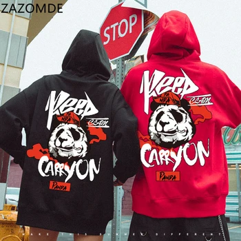 ZAZOMDE Hip-Hop Hoodie Megztinis Vyrams Palaidinukė Panda Animacinių filmų žiemą šiltas Hoodies Mados Tendencija Gatvės Hoodie kietas Streetwear vyrai