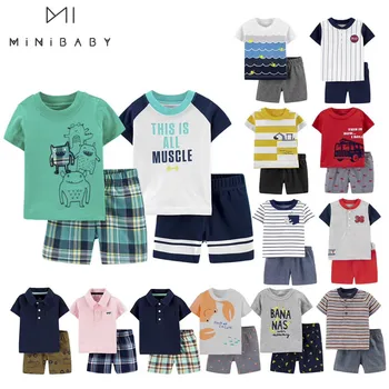 Prekės vasarą berniukams, kūdikių drabužių rinkinius, trumpomis Rankovėmis Kūdikiui Berniukas Marškinėliai + kelnės 0-3 Metų Kūdikis rinkiniai Medvilnės Kostiumas Vaikams Infantil