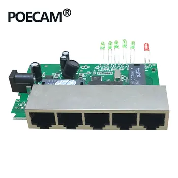 5 Uostą 12V 15V Passive Poe Switch Ethernet 10/100 mbps Poe 4 port Fotoaparato IP skaičius 4/5, domina keitimas+ 7/8-