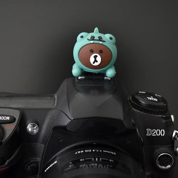 Krokodilas Bžūp Teddy BearCartoon Universalus blykstės ir fotoaparato kontaktinės jungties Dangtelis Canon Nikon Sony A6000 