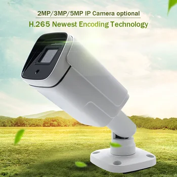 H. 265 IP Kamera 5MP/3MP/2MP, Metalo Atveju Vandeniui Lauko CCTV Kameros infraraudonųjų SPINDULIŲ Naktinio Matymo Saugumo Vaizdo Stebėjimo ONVIF P2P