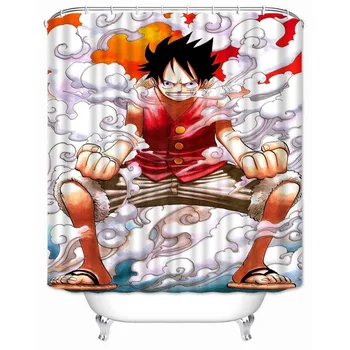 Musife Užsakymą Aukštos Kokybės Japonų anime One Piece Dušo Užuolaidos Vandeniui Vonios kambarys Poliesterio Audinio Užuolaidos Vonios kambarys