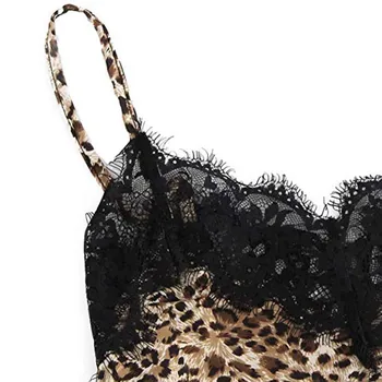 Moterų Sexy Sleepwear Nėriniai, Leopardas Spausdinimui Rinkiniai 2019 Naujas Mados Mergaičių Apatiniai Šortai Pajama Seksualus Rinkinys Leopardas Nightclothes