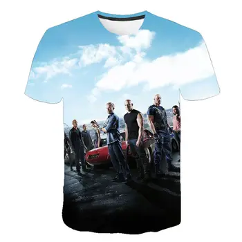 2020 Naujas 3d Atspausdintas T-shirt Fast & Furious Atsitiktinis marškinėliai Vyrams, Moterims Vasaros Stiliaus trumpomis Rankovėmis Tees Berniukas Mergaitė Vaikai Viršūnės