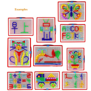 296pcs/set Kūrybos Mozaika Žaislas Dovanos Vaikams Nagų Composite Paveikslėlių Dėlionė Kūrybos Mozaika Grybų Nagų Rinkinio Dėlionės, Žaislų, TY0010