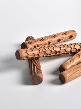 Keramikos įrankiai, medžio tekstūros roll įspaudas stick Žuvų Lapų modelio kočėlas Keramikos Polimero Molis Įrankiai Modelis maquetas