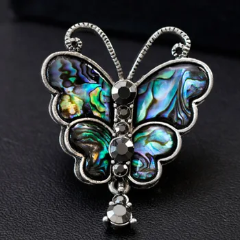 Antikvariniai sidabro derliaus Fizinis Apvalkalas drugelis Sages Moterims Ir Vyrams, Elegantiškas drugelis Vabzdžių Pokylių Vestuvėms Sagė