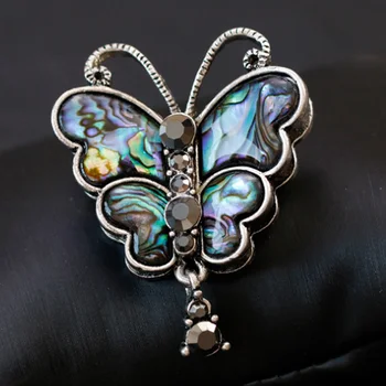 Antikvariniai sidabro derliaus Fizinis Apvalkalas drugelis Sages Moterims Ir Vyrams, Elegantiškas drugelis Vabzdžių Pokylių Vestuvėms Sagė