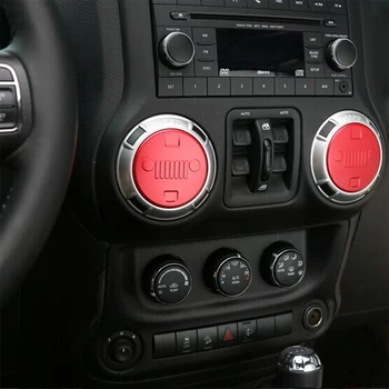 Bolaxin 4x Salono Oro Sąlygos Išleidimo Angos Dekoratyvinis Mygtuką Pakeisti Automobilio Dangčio Apdaila už Jeep Wrangler (Red&Blue&Silver&Gold)