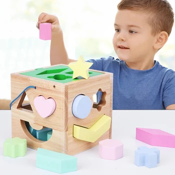 Vaikams, Žaislai, Mediniai Formos Rūšiuoti Geometrinių Figūrų, Statyba Blokai Atitikimo Pažinimo Kūdikių Ankstyvojo Švietimo Žaislai Vaikams Dovanų
