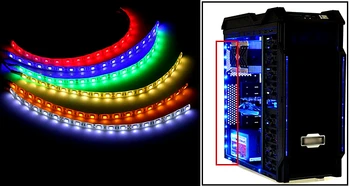 Magnetinio RGB LED Šviesos Juostelės Pilnas Komplektas PC Kompiuterio Atveju, SATA maitinimo sąsaja,nustatytas Magnetas,Nuotolinis Valdymas Spalva