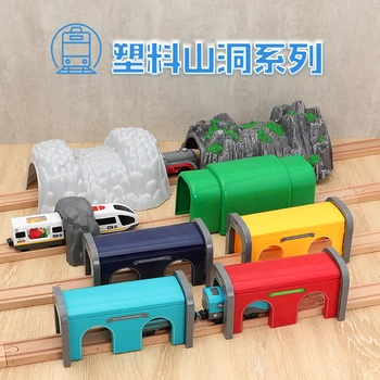 Modeliavimo Traukinio Tunelio Urvas Kelio priedai Priedai Scena Žaislai Suderinama su Visų Markių Mediniai Geležinkelio Traukinio bėgiai