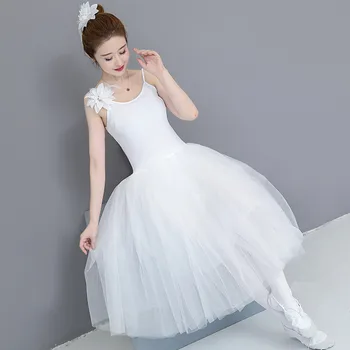 Balta baleto suknelė adulto moterys baleto suknelė mergina vaikų vaikai ballerina šalies baleto suknelės adulto moterims