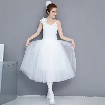 Balta baleto suknelė adulto moterys baleto suknelė mergina vaikų vaikai ballerina šalies baleto suknelės adulto moterims