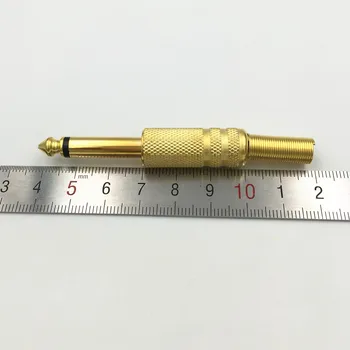 20Pcs Auksą, Padengtą 6.35 mm Male 1/4 Mono Jack Plug Garso Jungtis Lydmetalis Tipas