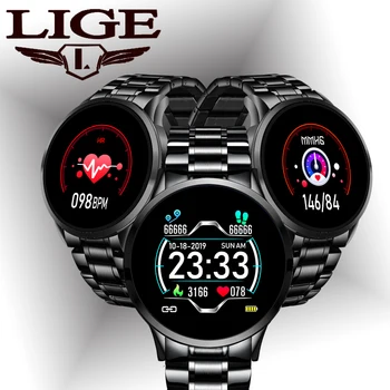 LIGE Smart Watch Vyrų IP68 Vandeniui Reloj Hombre Režimas SmartWatch Su EKG PPG Kraujo Spaudimą, Širdies ritmą sporto treniruoklių laikrodžiai